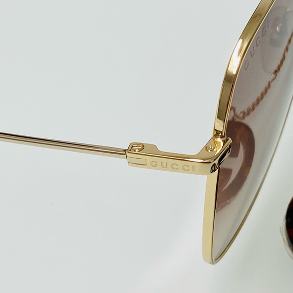 NWT Gucci Gold Gg1031s - 003 Chain CharmSunglasses - Picture 10 of 16